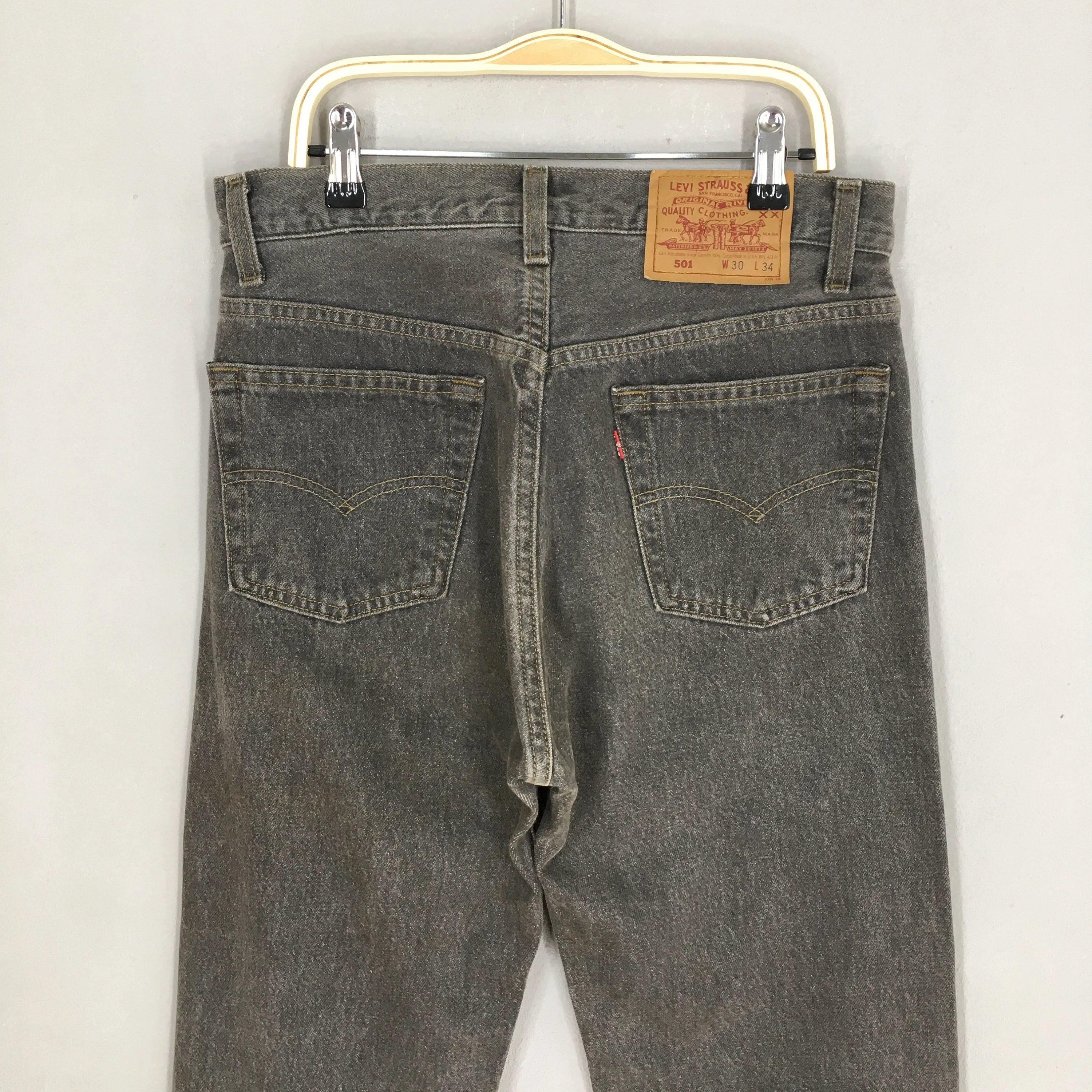 Levi's 501 Faded Black High Waisted Jeans Size 29x32.5