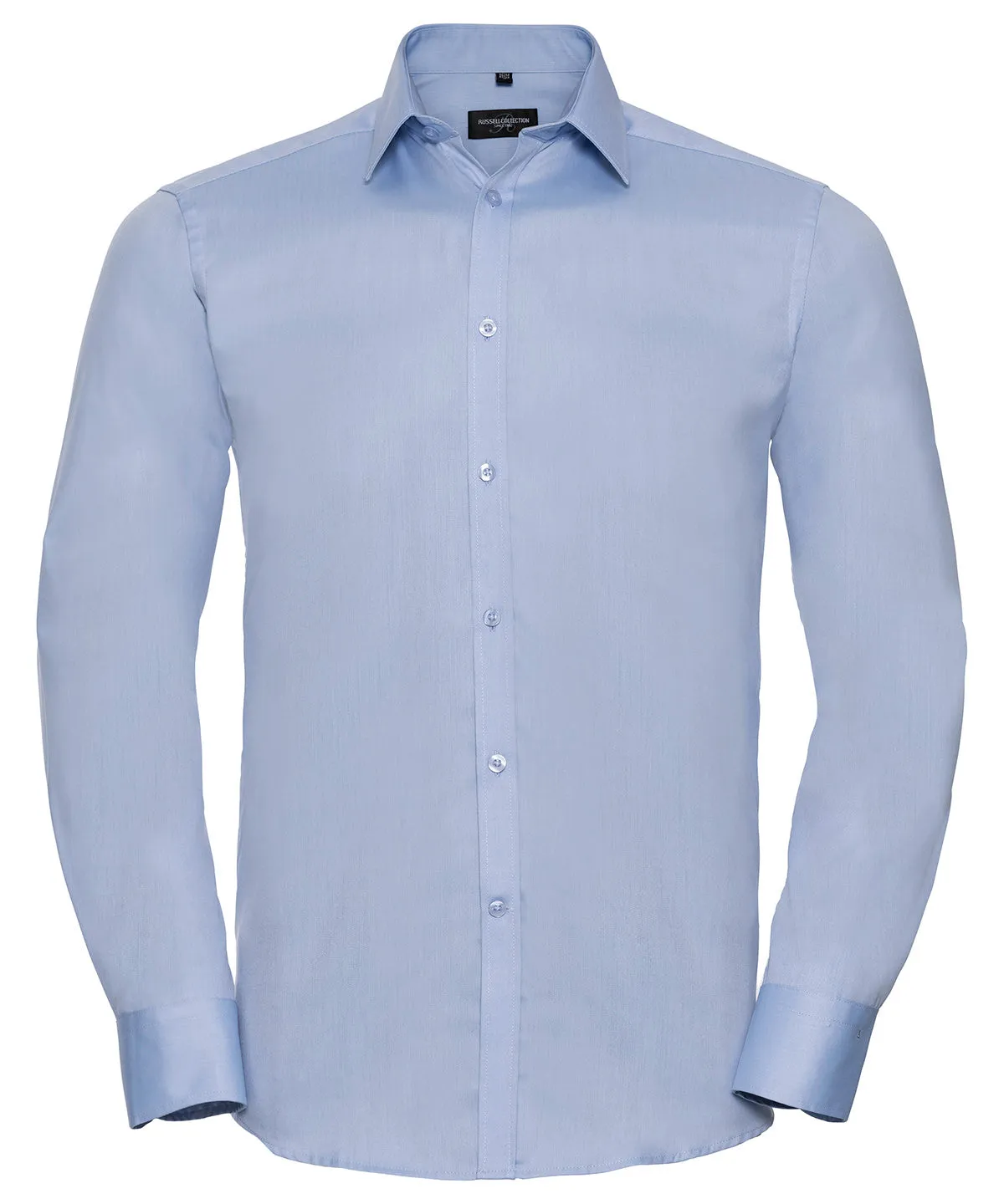 Light Blue - Long sleeve herringbone shirt