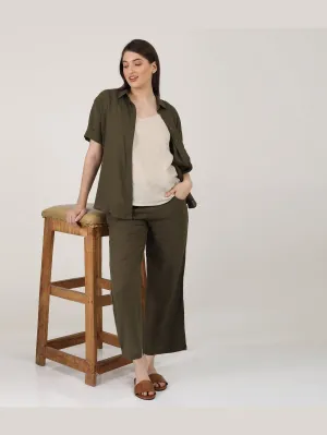 Linen Solid Short Sleeve Shirt
