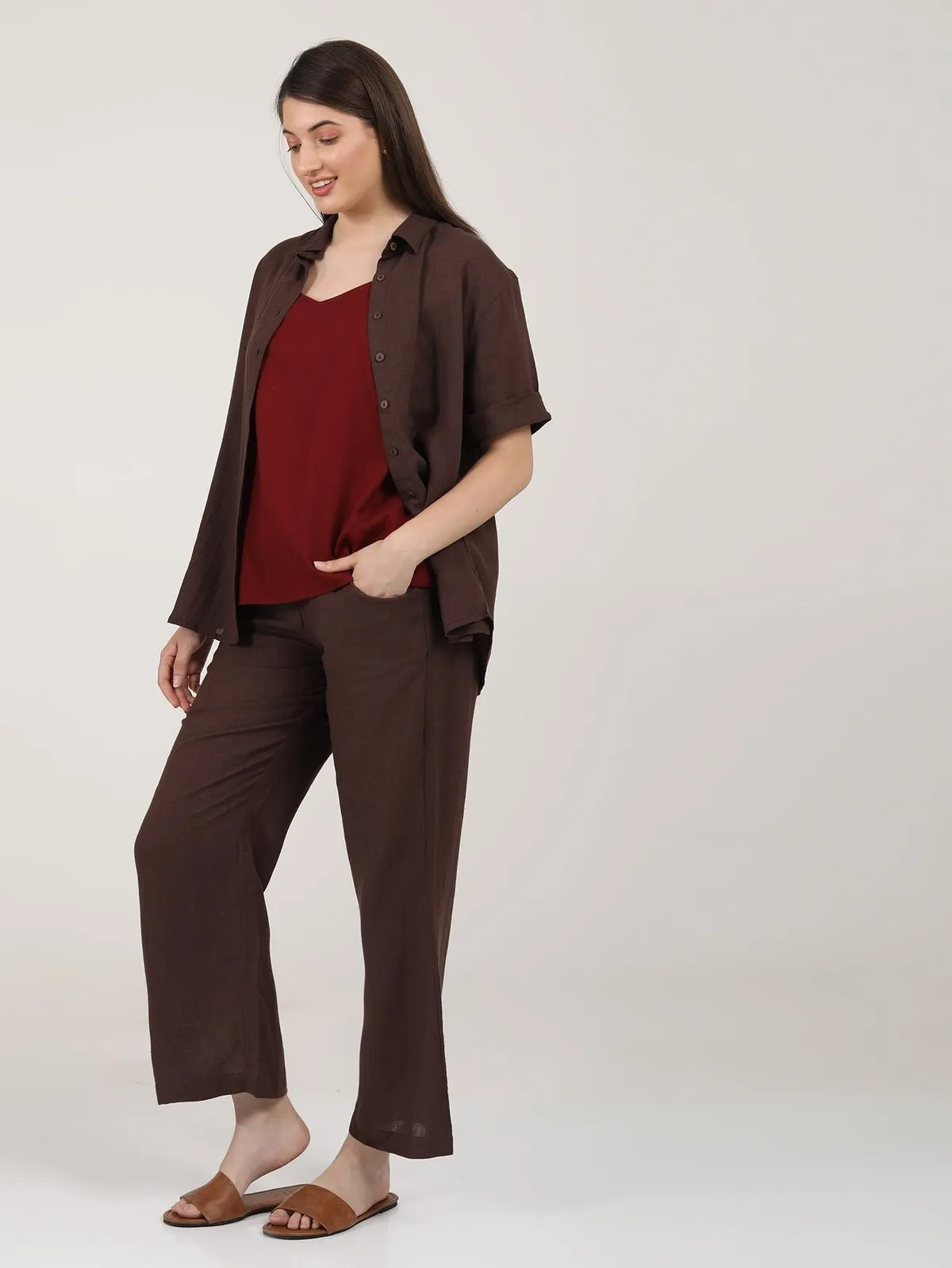 Linen Solid Short Sleeve Shirt