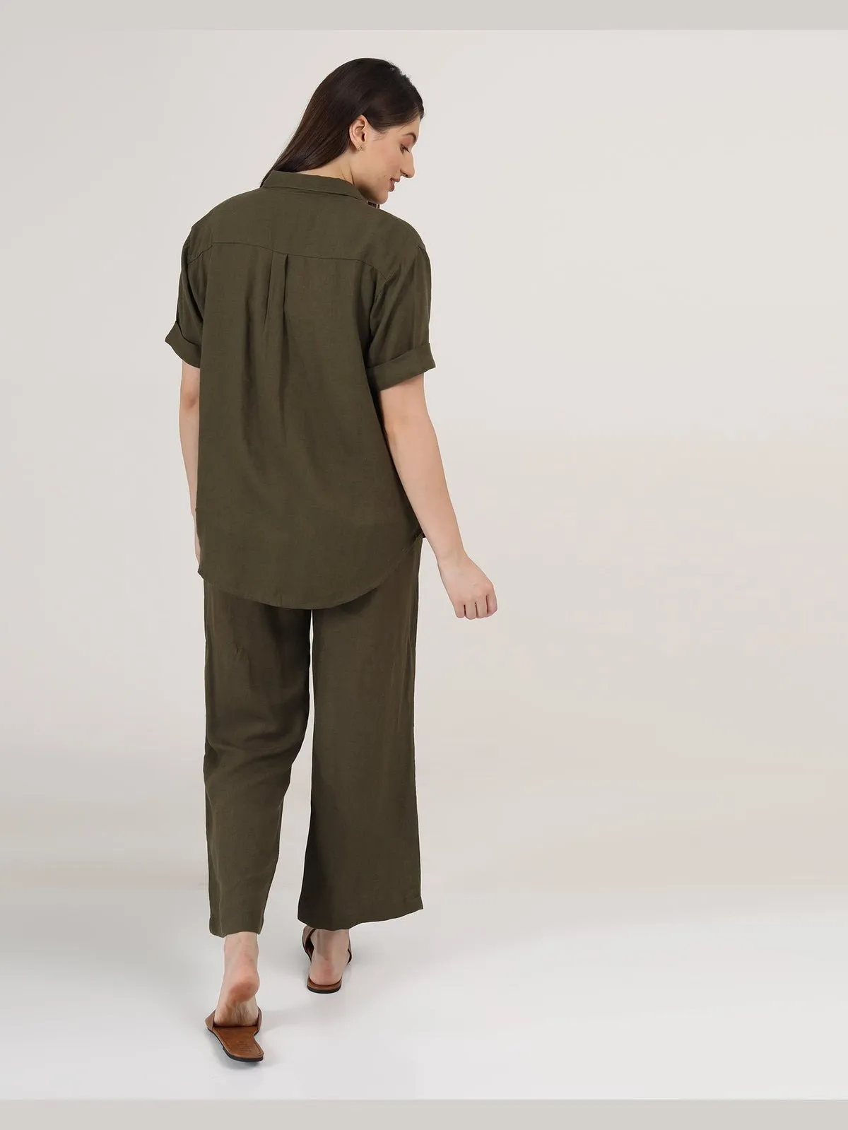 Linen Solid Short Sleeve Shirt