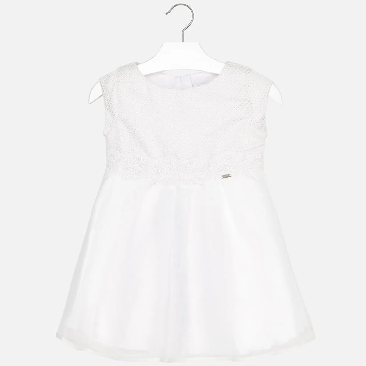 Mayoral Girls White Jaquard Special Occasion Dress : Size 2 to 9