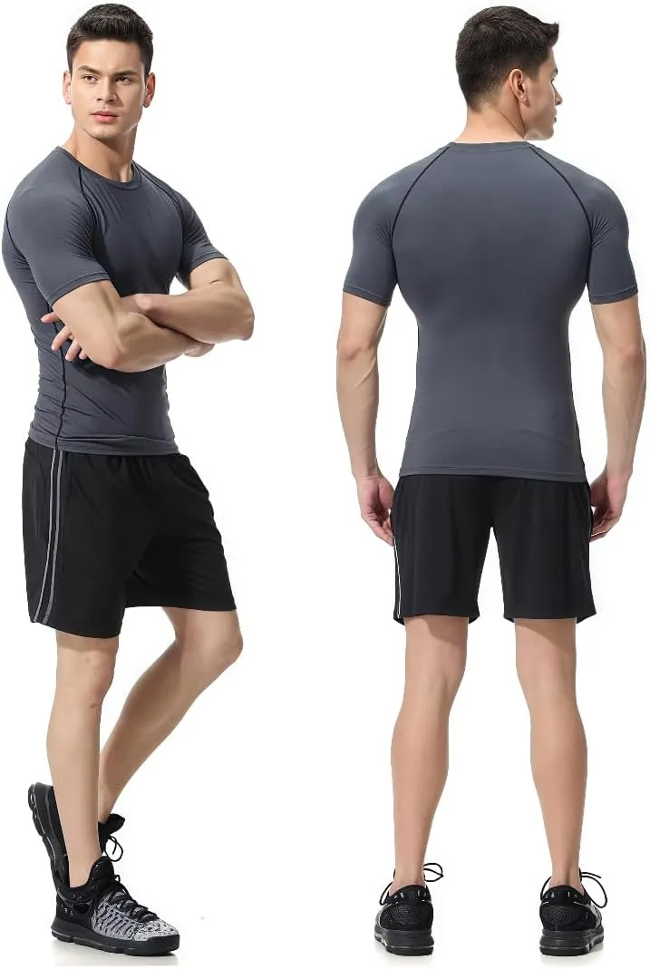 Men's Quick-Dry Workout T-Shirt,Breathable Gym and Running Tee for Basketball and Summer Sports