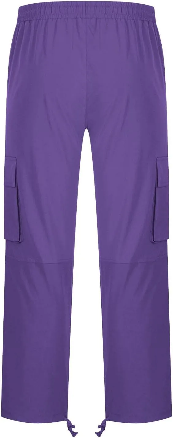 Mens Sweatpants with Pockets Big and Tall Trousers Heavyweight Fleece Cargo Sweatpants for Men Elastic Waist Drawstring