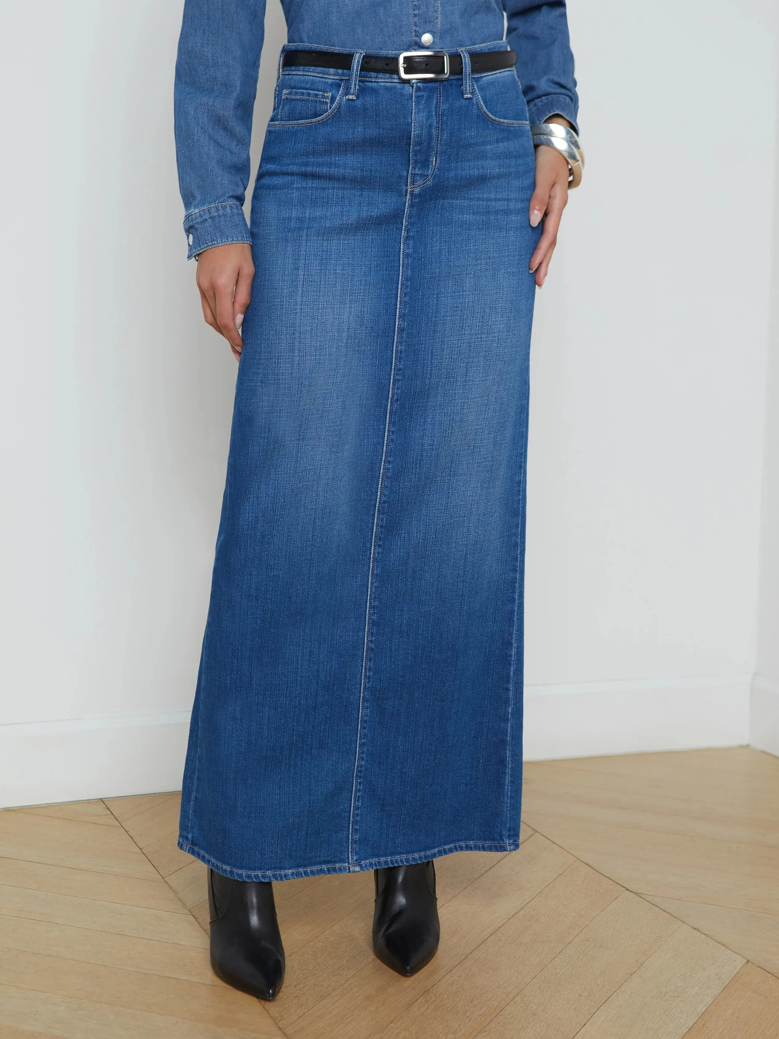 MIRIAM DENIM MAXI SKIRT - APOLLO