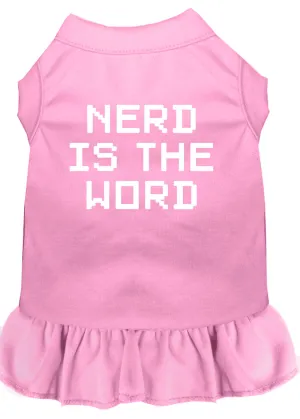 Nerd Is The Word Screen Print Dress Light Pink Med