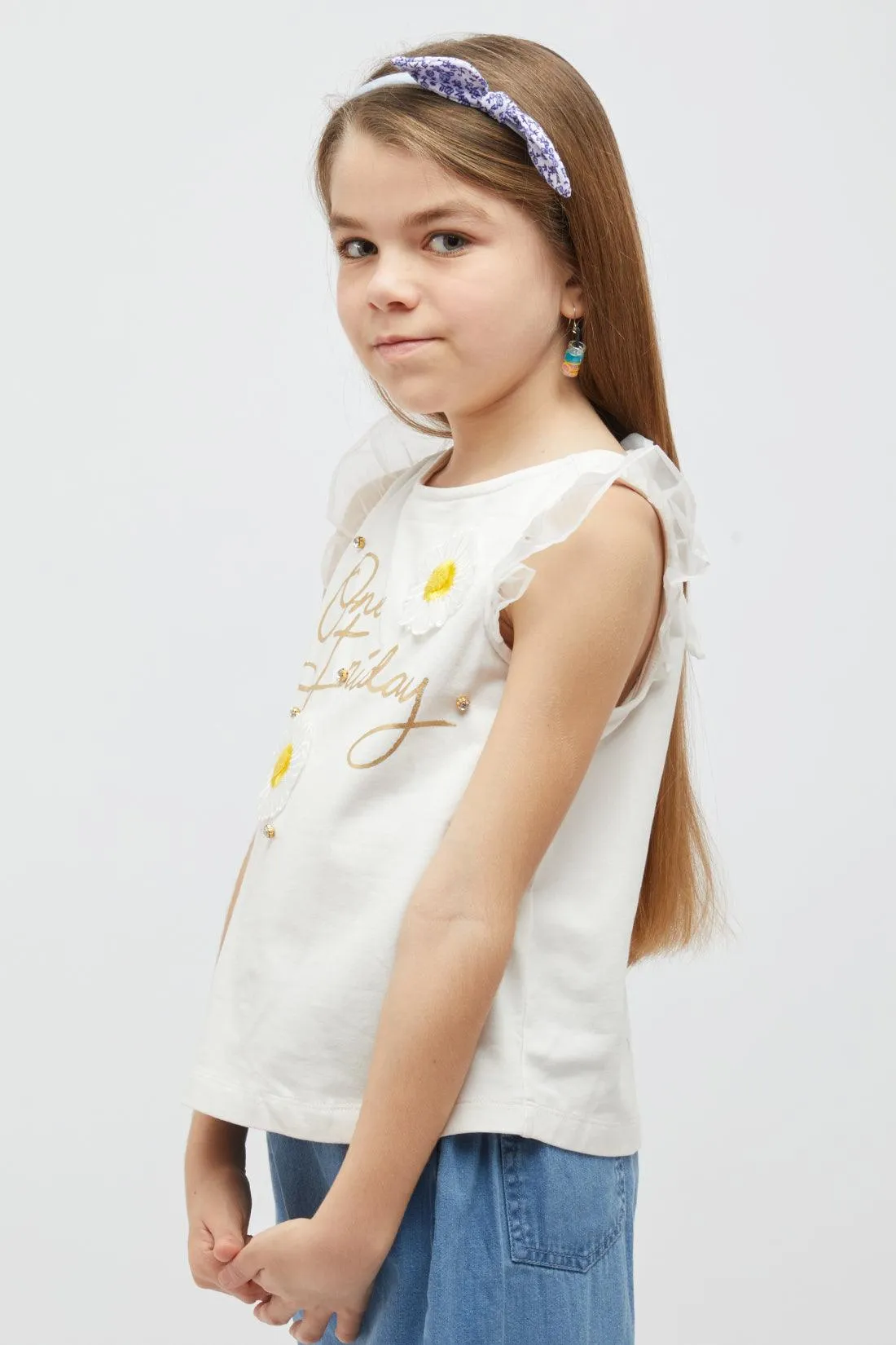 One Friday Off White Breezy Top