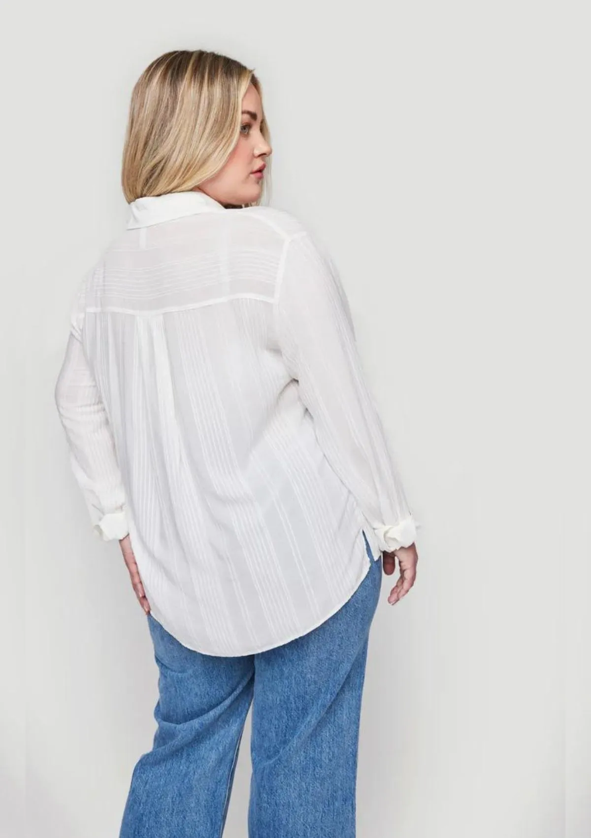 Paige Long Sleeve White Button-Down