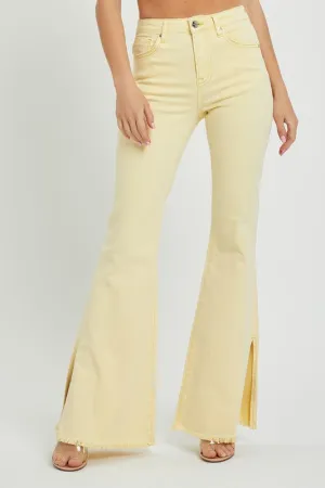 Pale Yellow Denim Flare