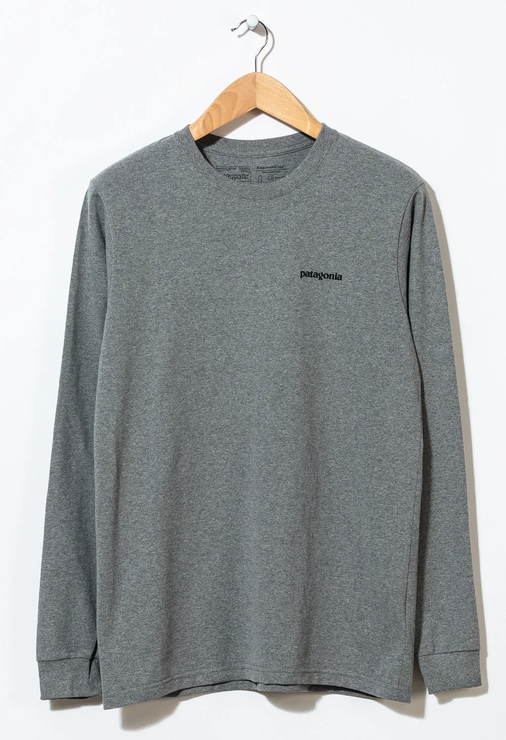 Patagonia P6 Logo Men's Long Sleeve Responsibili-Tee - Gravel Heather