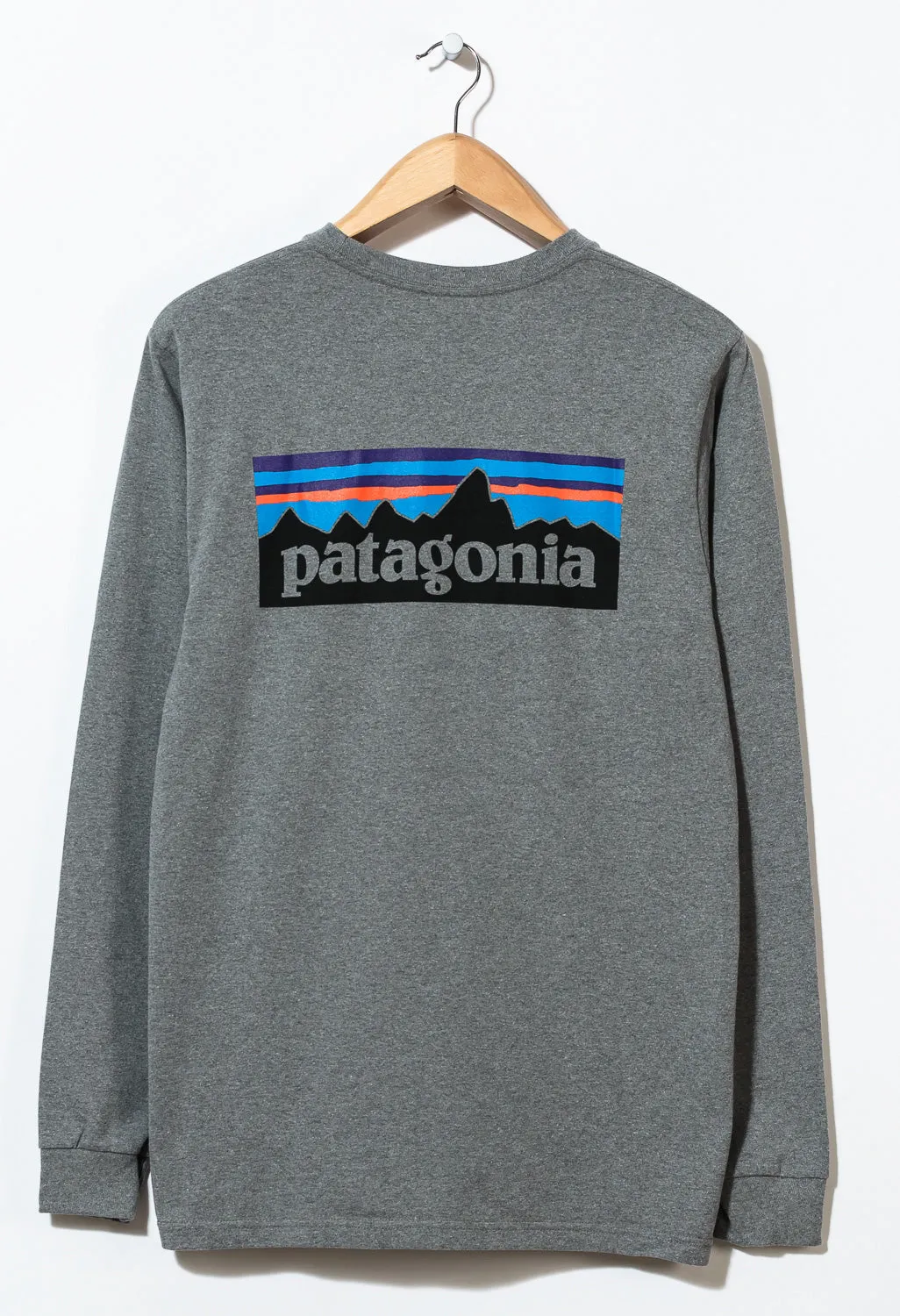 Patagonia P6 Logo Men's Long Sleeve Responsibili-Tee - Gravel Heather