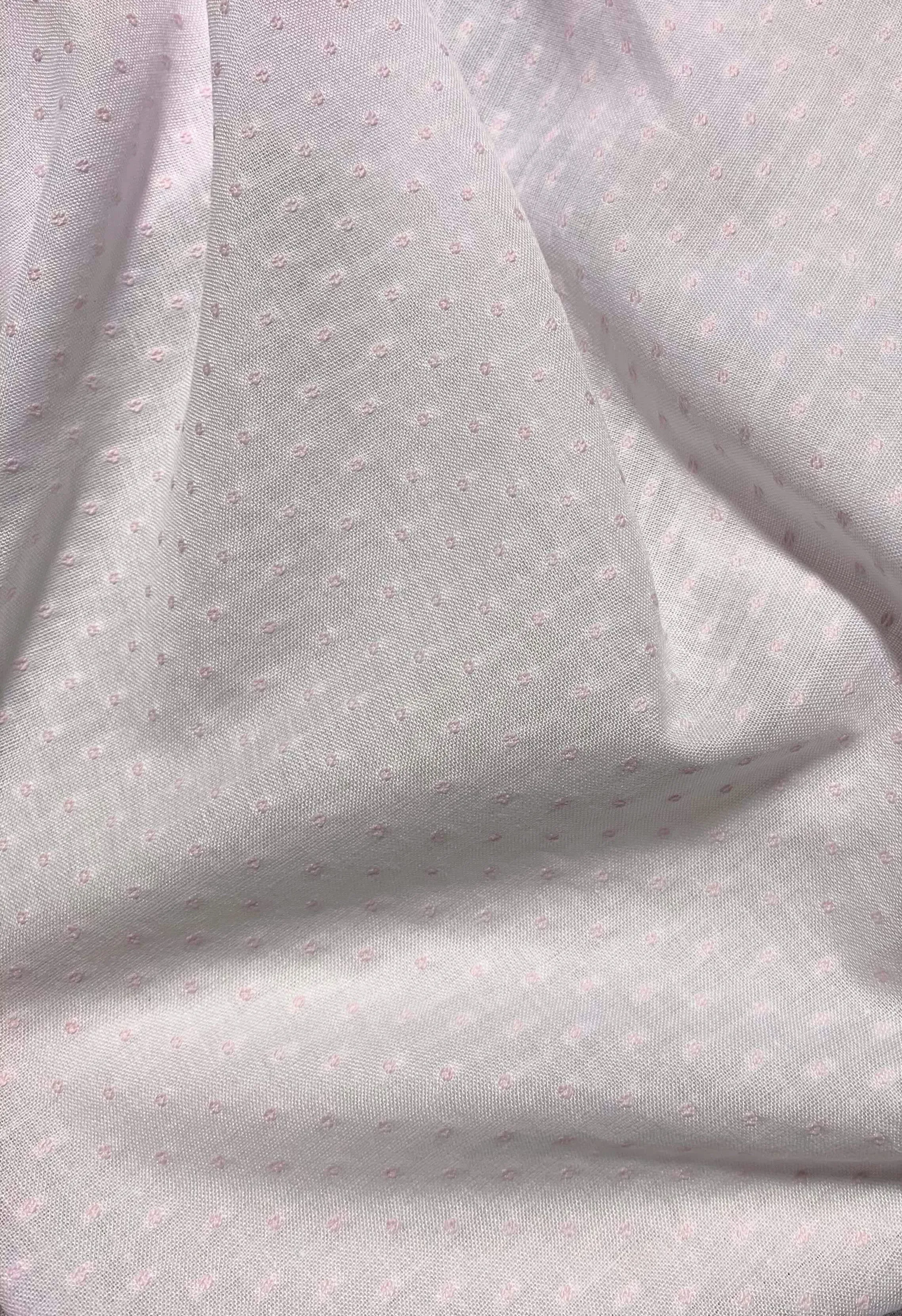 Pink Imperial Poly Cotton Old Fashioned Dotted Swiss - Spechler-Vogel Fabric