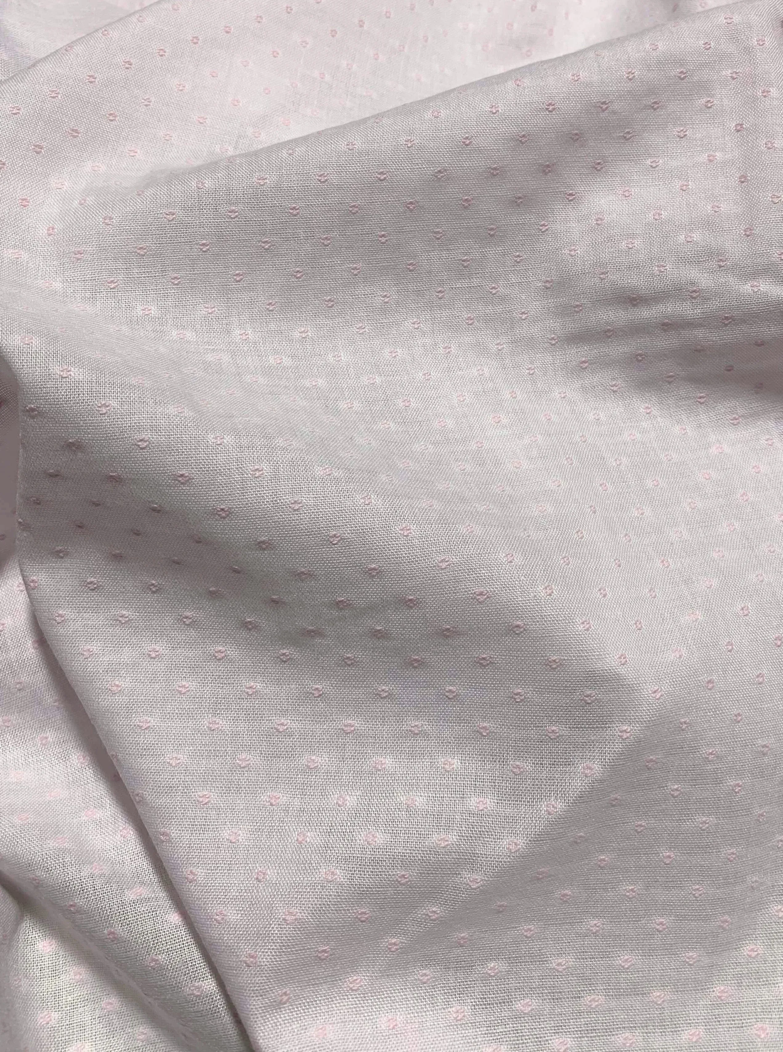 Pink Imperial Poly Cotton Old Fashioned Dotted Swiss - Spechler-Vogel Fabric