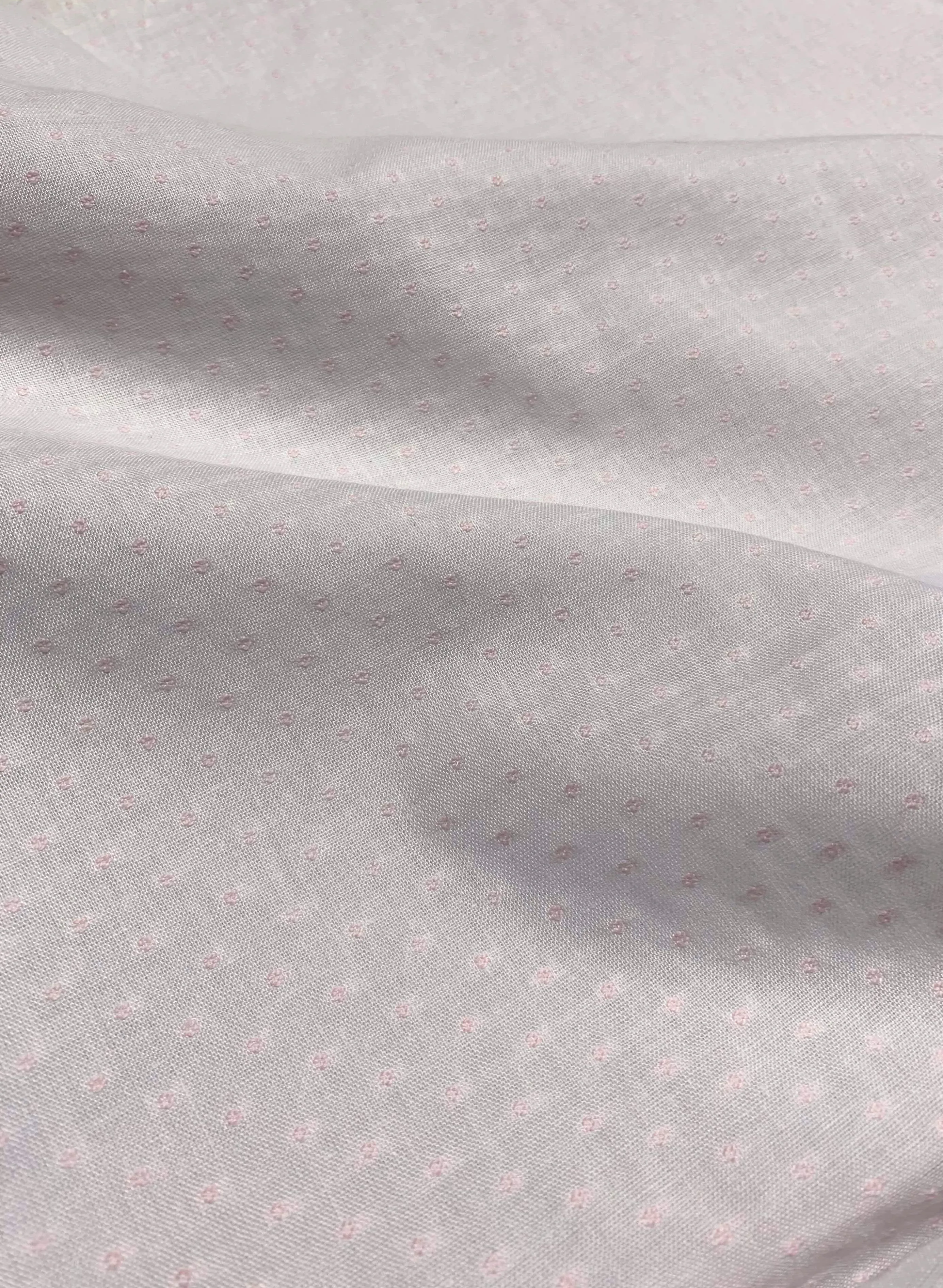 Pink Imperial Poly Cotton Old Fashioned Dotted Swiss - Spechler-Vogel Fabric