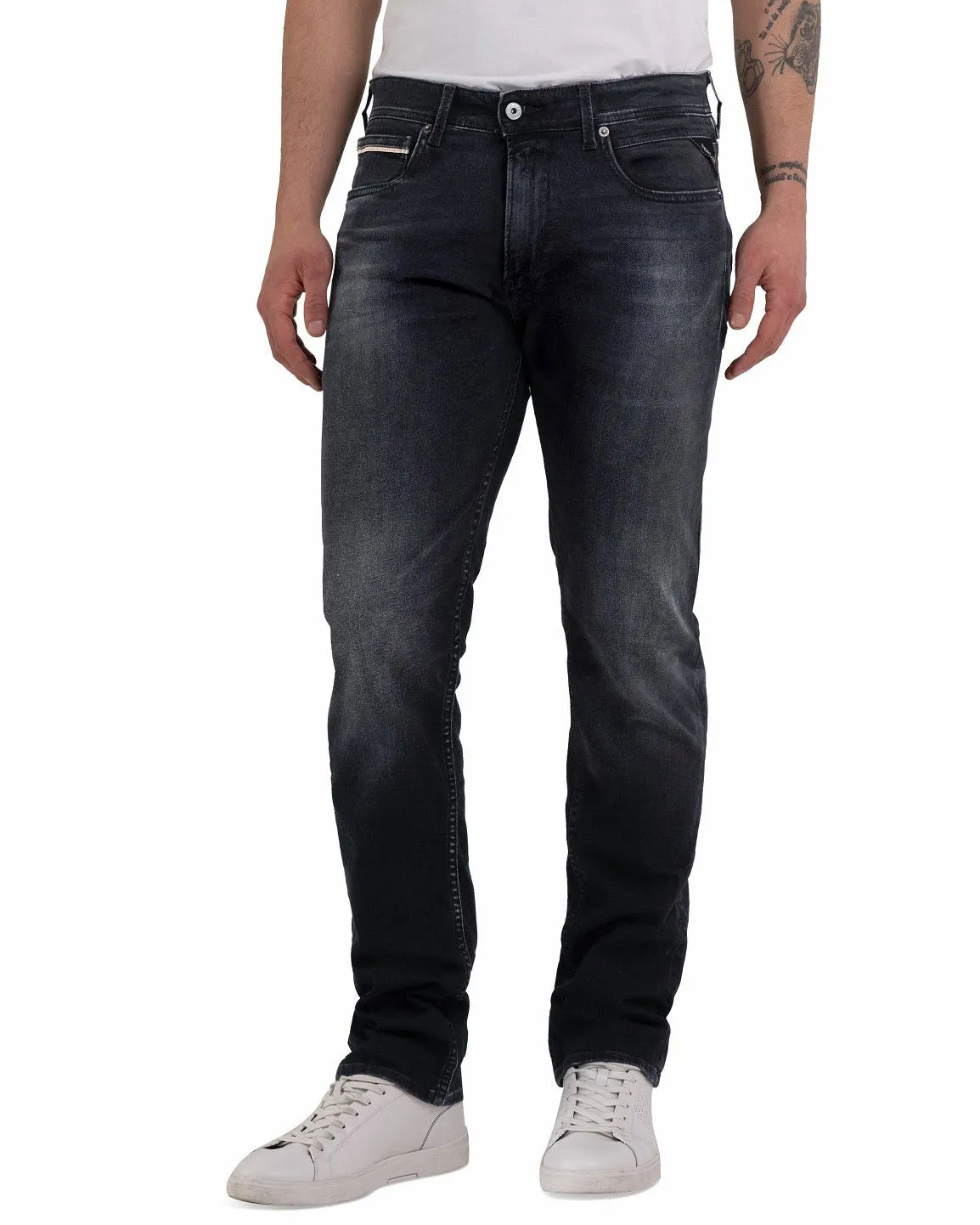Replay Grover Straight Fit Mens Jeans - Dark Grey