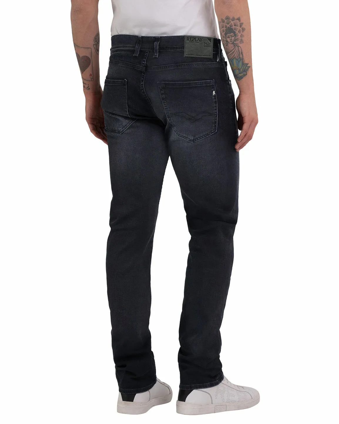 Replay Grover Straight Fit Mens Jeans - Dark Grey