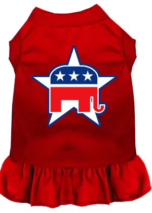 Republican Screen Print Dress Red Xs