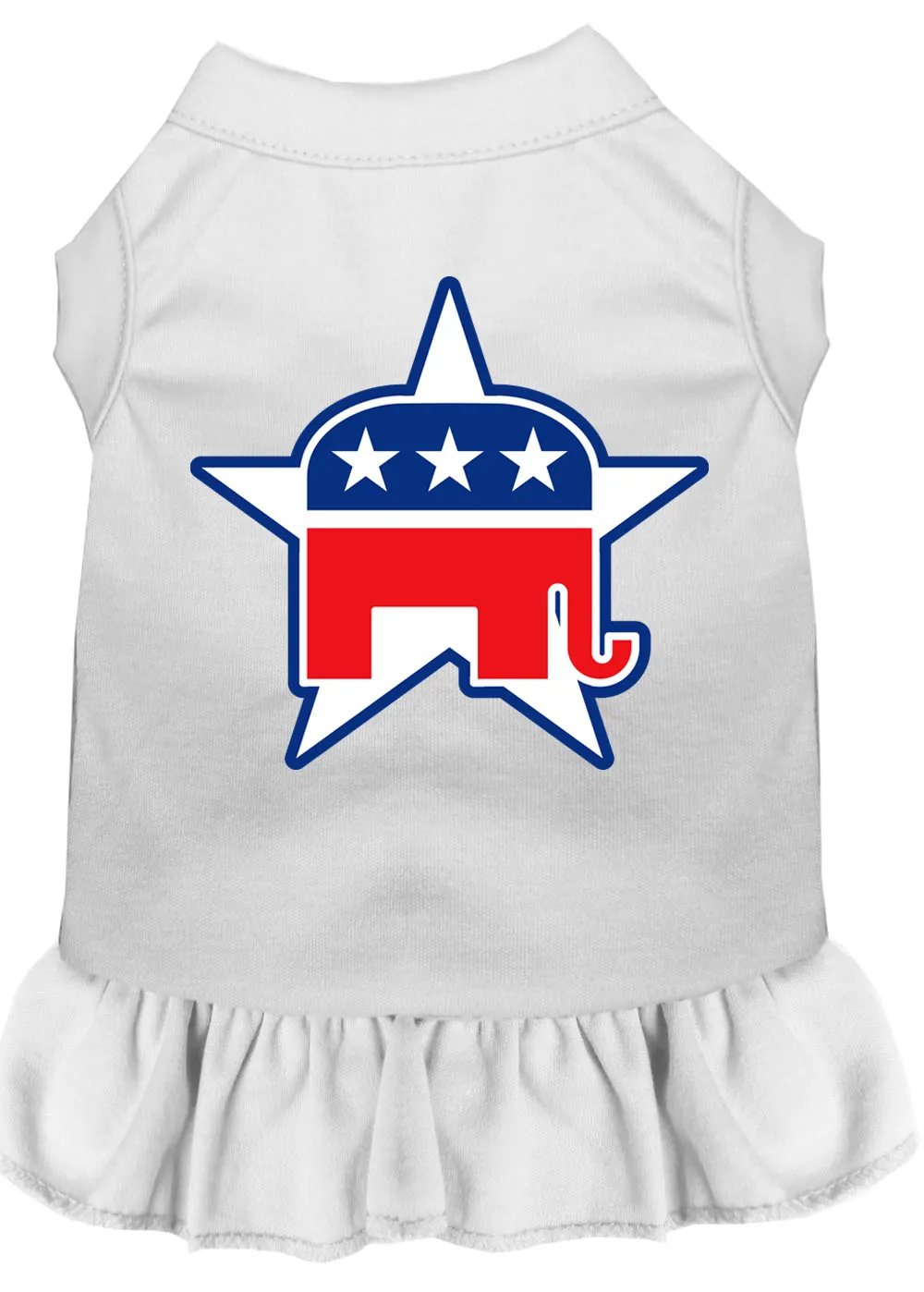 Republican Screen Print Dress White Lg