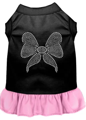 Rhinestone Bow Dresses Black With Light Pink Xxxl