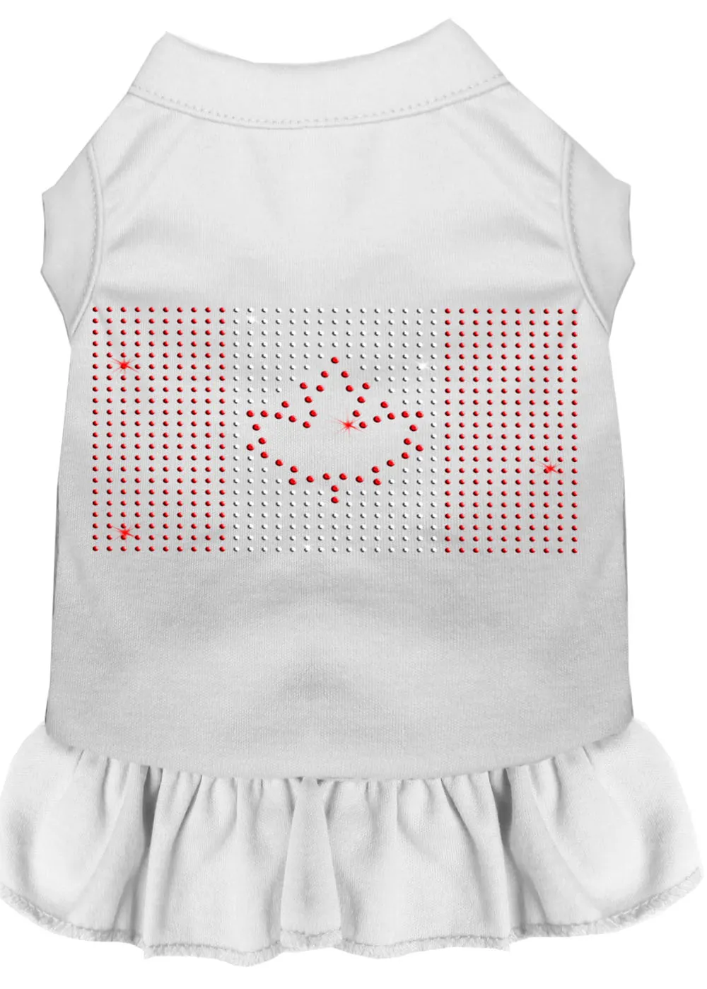 Rhinestone Canadian Flag Dress White Xl
