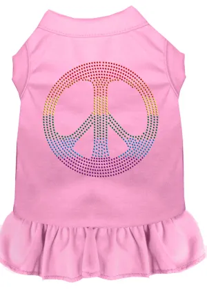 Rhinestone Rainbow Peace Dress Light Pink Xxl