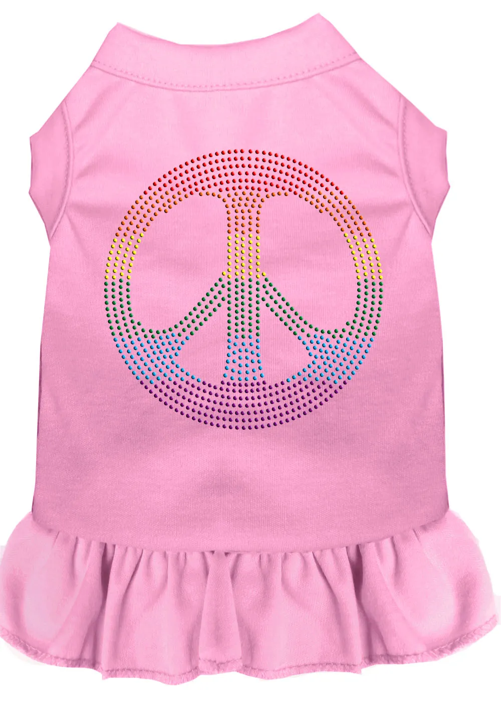 Rhinestone Rainbow Peace Dress Light Pink Xxl