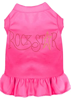 Rhinestone Rockstar Dress Bright Pink Sm