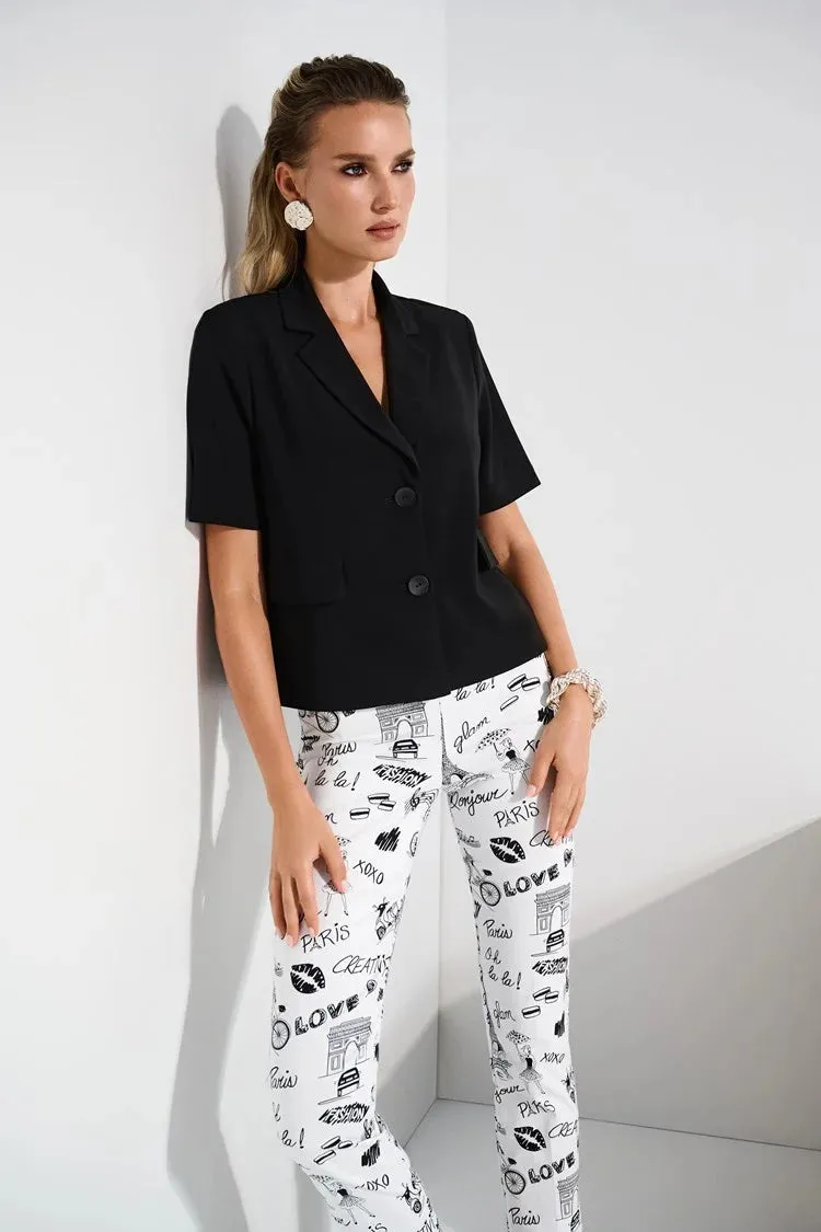 Silky Knit Short Sleeve Blazer