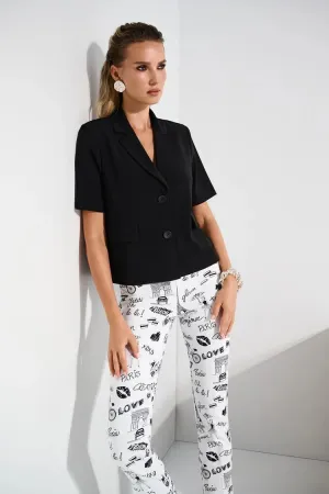 Silky Knit Short Sleeve Blazer