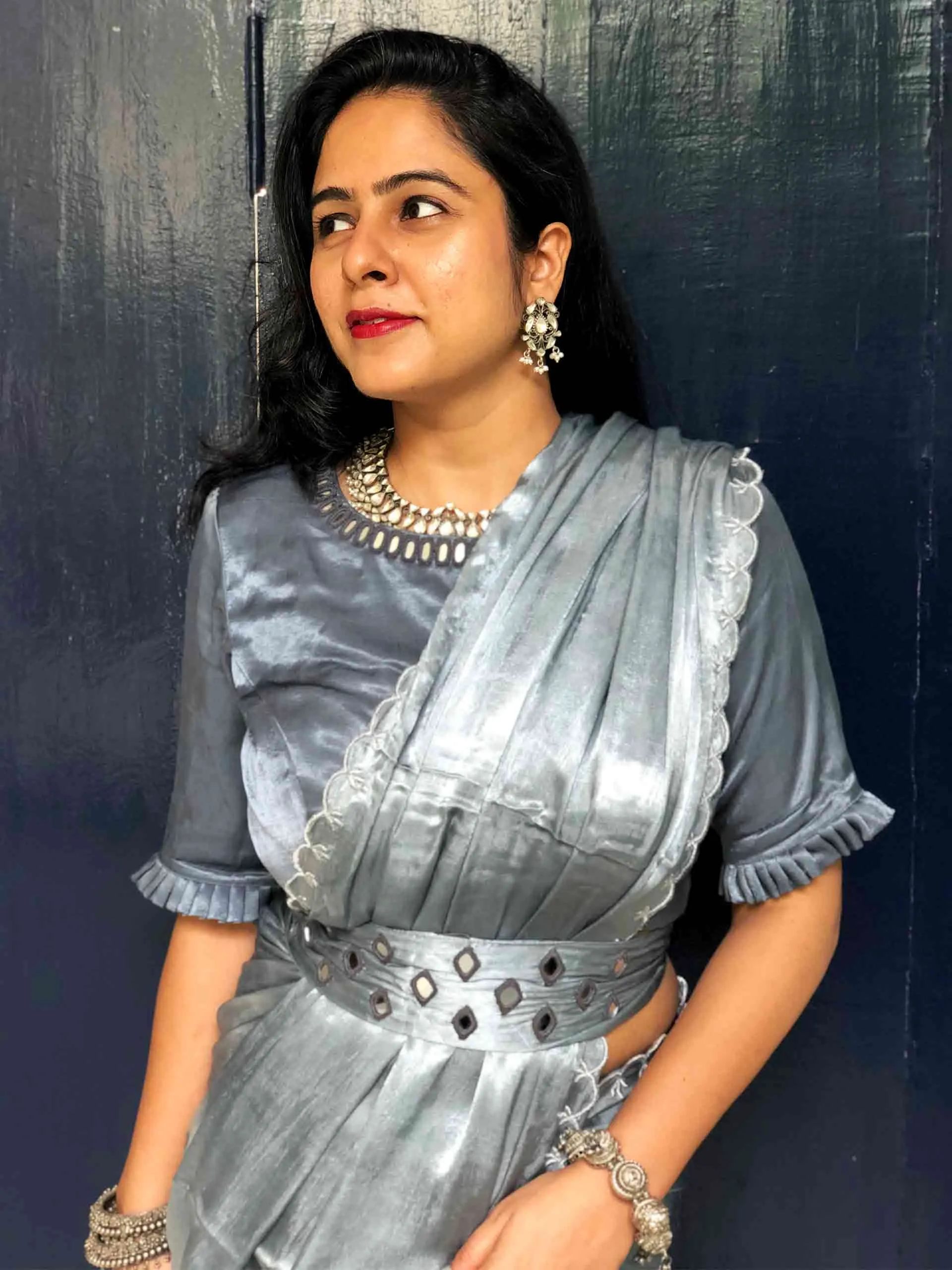 silver city- Mashru Silk saree