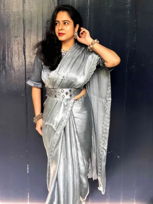 silver city- Mashru Silk saree