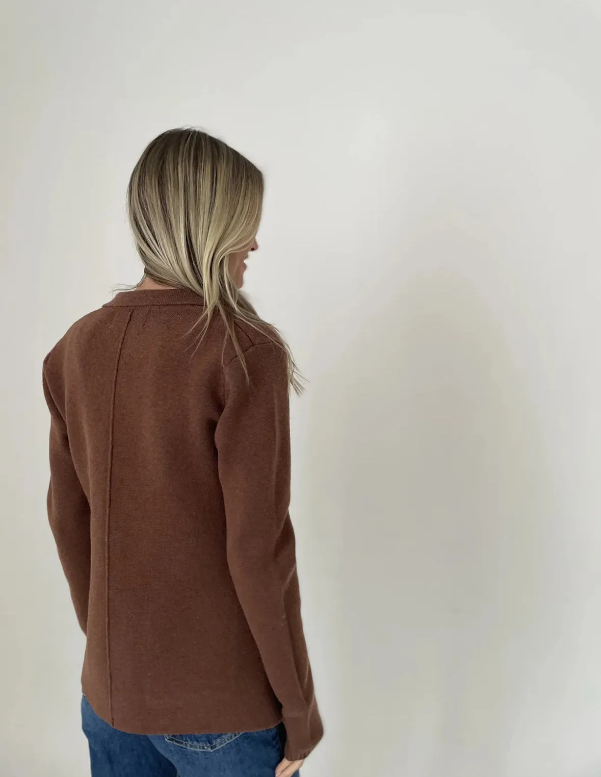 Six Fifty Knitted Blazer -Brown