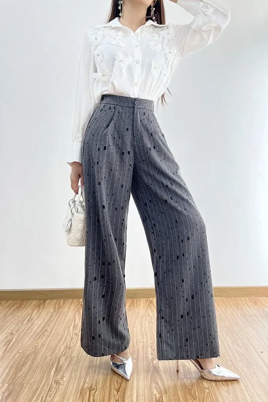 Striped Print Straight Leg Pants