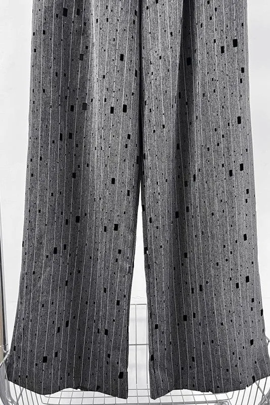 Striped Print Straight Leg Pants
