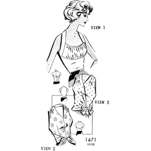 Vintage 1950s Sewing Pattern, Set of Halter Tops - Bust: 34” (86.3cm)